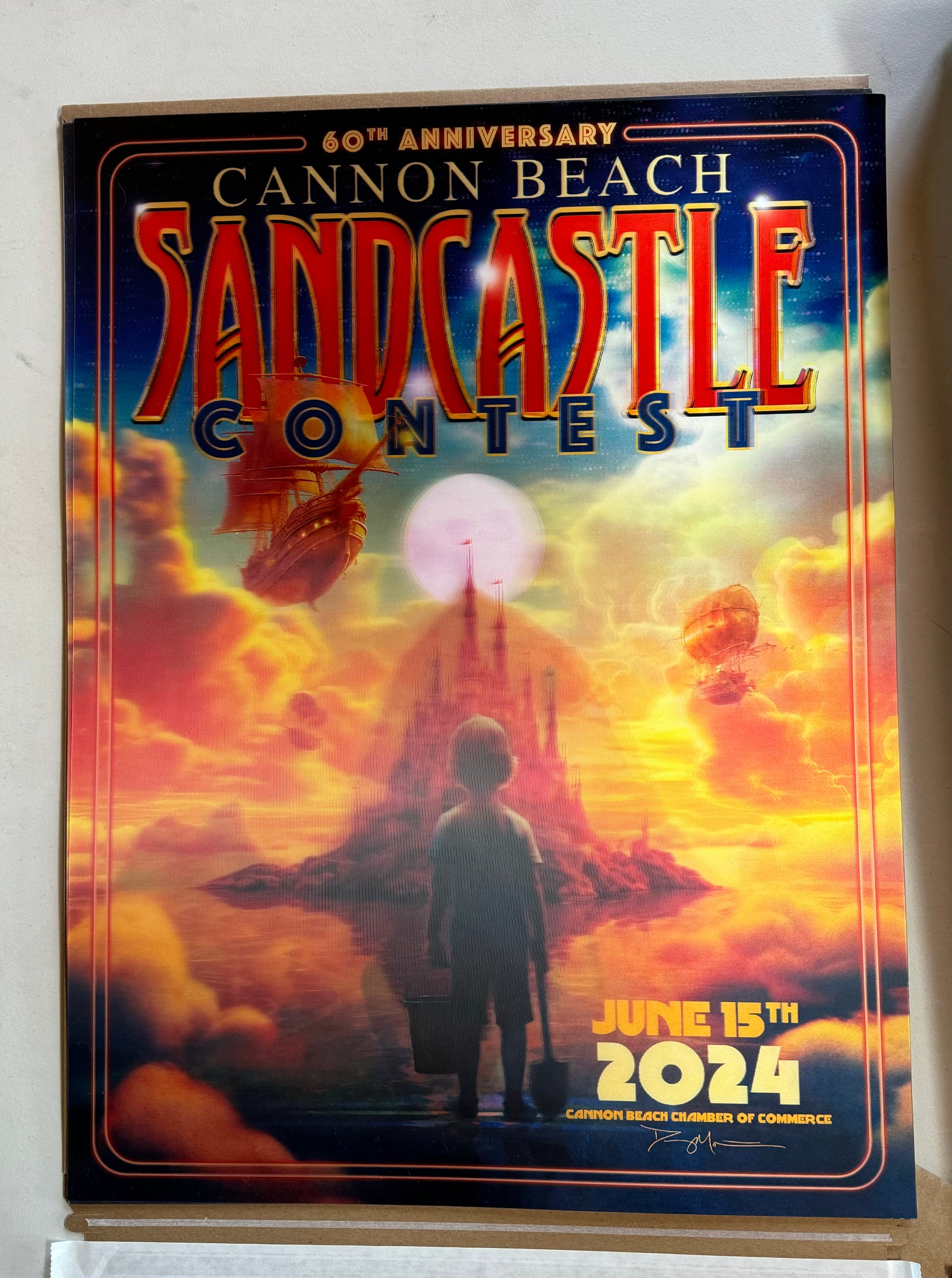 Lenticular Special Edition 2024 Sandcastle Poster Cannon Beach Chamber of Commerce